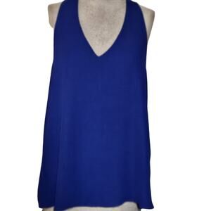 Banana Republic Royal Blue V-Neck Sleeveless Blouse